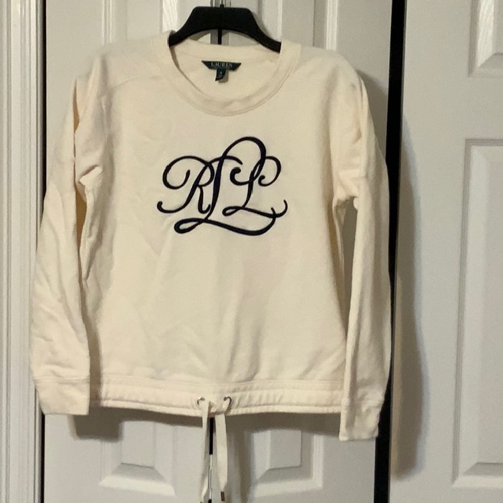 Ralph Lauren Cream Sweatshirt with Black Logo
